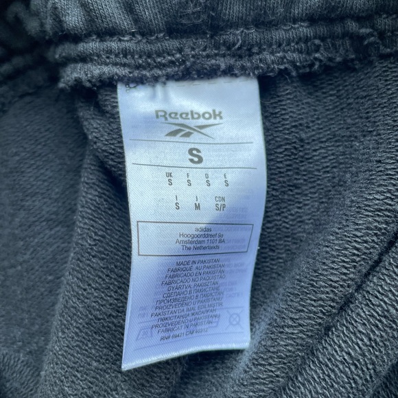 Reebok Black Mens Small Big Logo Joggers - Picture 3 of 5